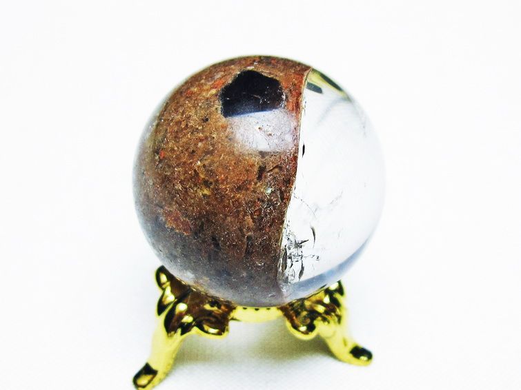 ゴールドタイチンルチル入り 水晶 丸玉 28mm [t637-4654] 3枚目