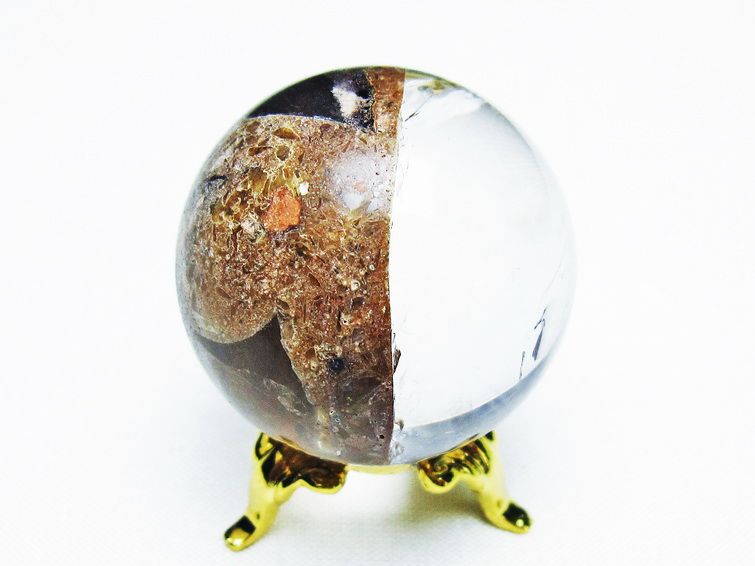 ゴールドタイチンルチル入り 水晶 丸玉 35mm [t637-4657] 3枚目