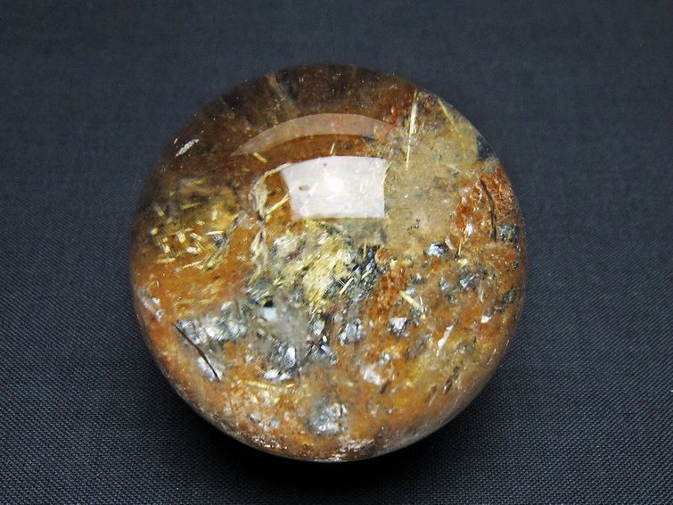 ゴールドタイチンルチル入り 水晶 丸玉 49mm [t637-4691] 2枚目