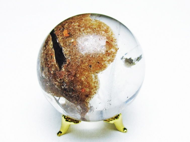 ゴールドタイチンルチル入り 水晶 丸玉 49mm [t637-4691] 3枚目