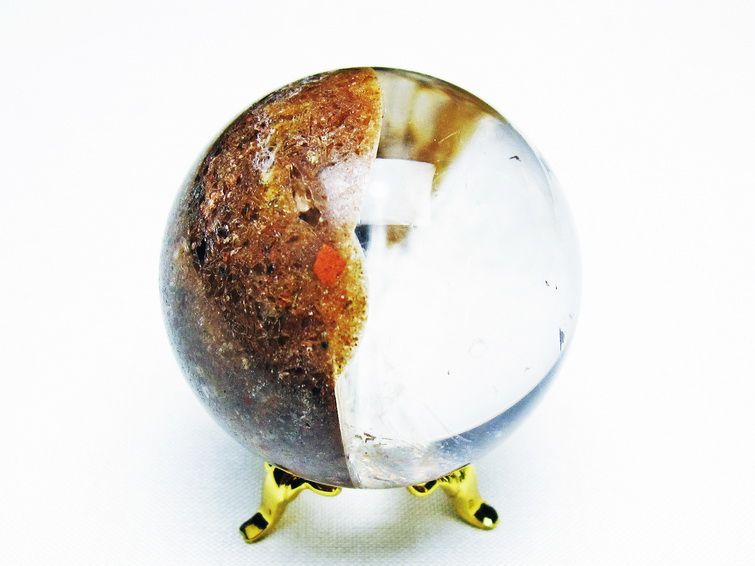 ゴールドタイチンルチル入り 水晶 丸玉 44mm [t637-4697] 3枚目