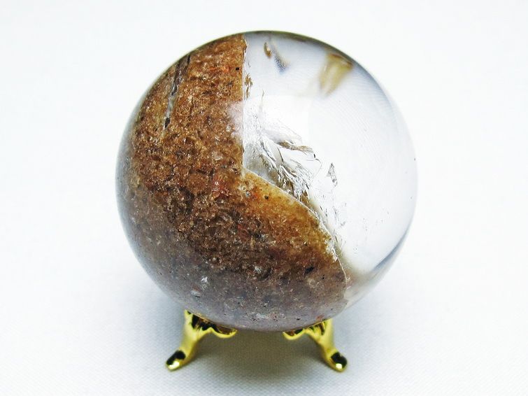 ゴールドタイチンルチル入り 水晶 丸玉 44mm [t637-4725] 3枚目