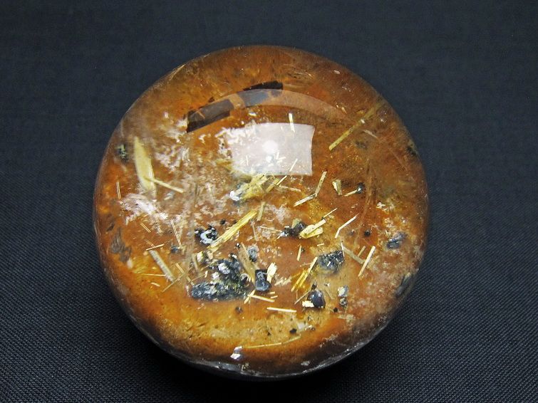 ゴールドタイチンルチル入り 水晶 丸玉 51mm [t637-4736] 2枚目