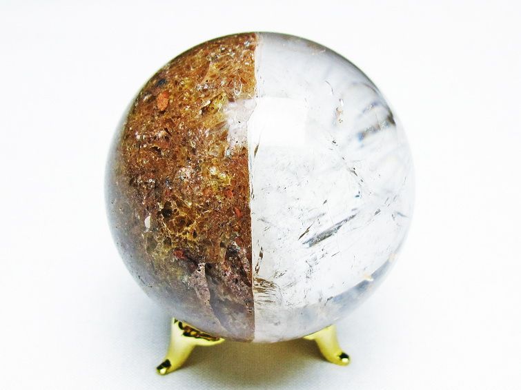 ゴールドタイチンルチル入り 水晶 丸玉 51mm [t637-4736] 3枚目