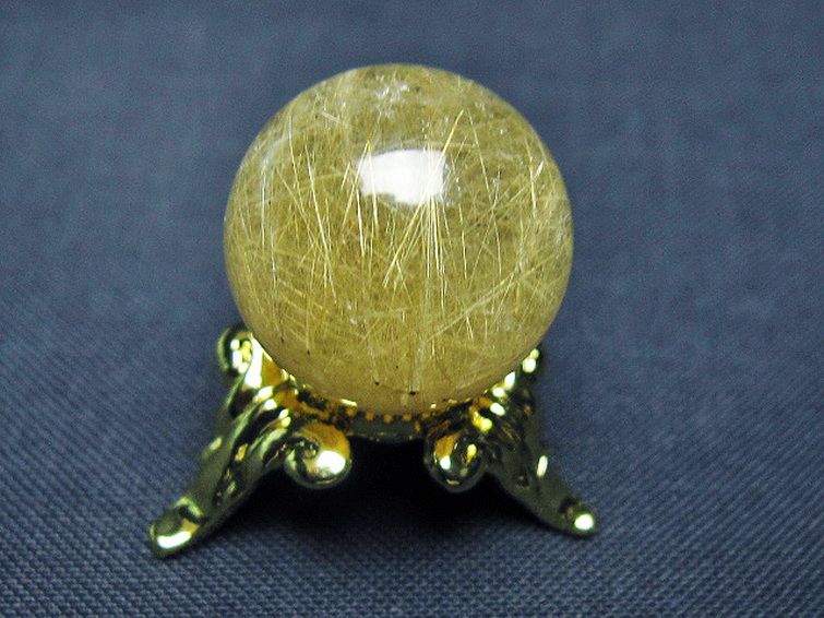 ルチル入り 水晶 丸玉 18mm [T637-4744] 3枚目