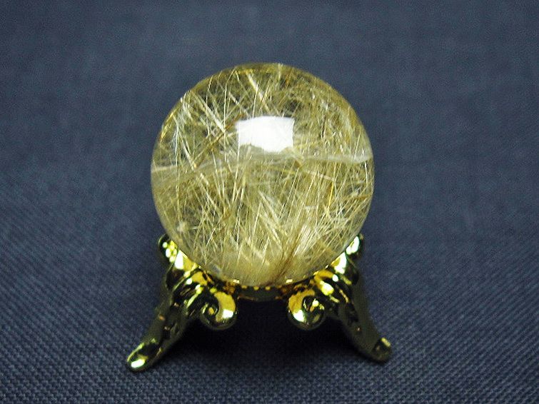 ルチル入り 水晶 丸玉 18mm [T637-4750] 3枚目