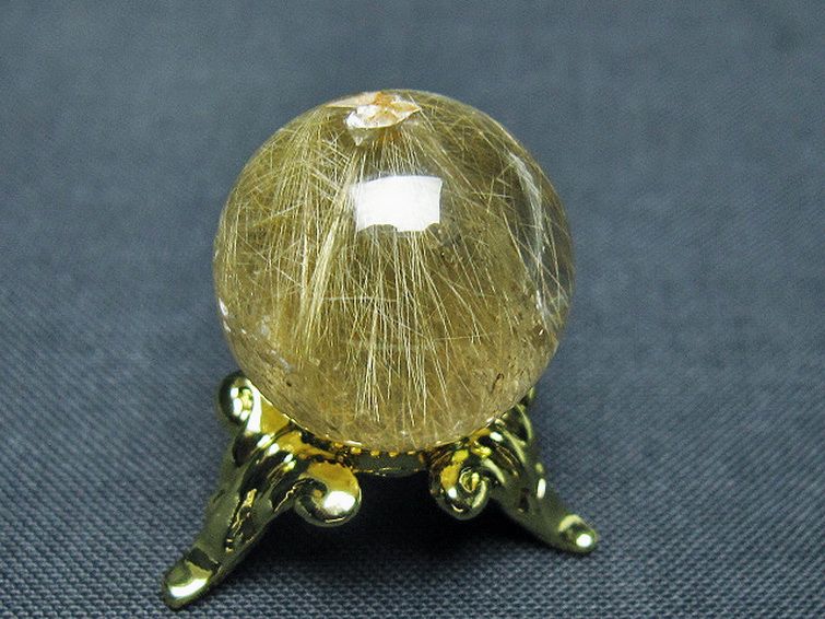 ルチル入り 水晶 丸玉 19mm [T637-4762] 3枚目