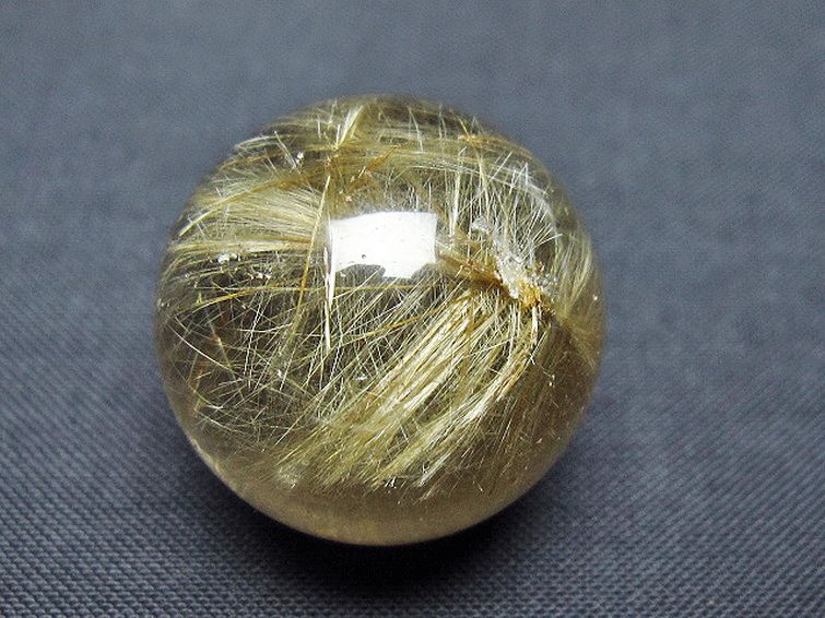 ルチル入り 水晶 丸玉 25mm [T637-4764] 1枚目