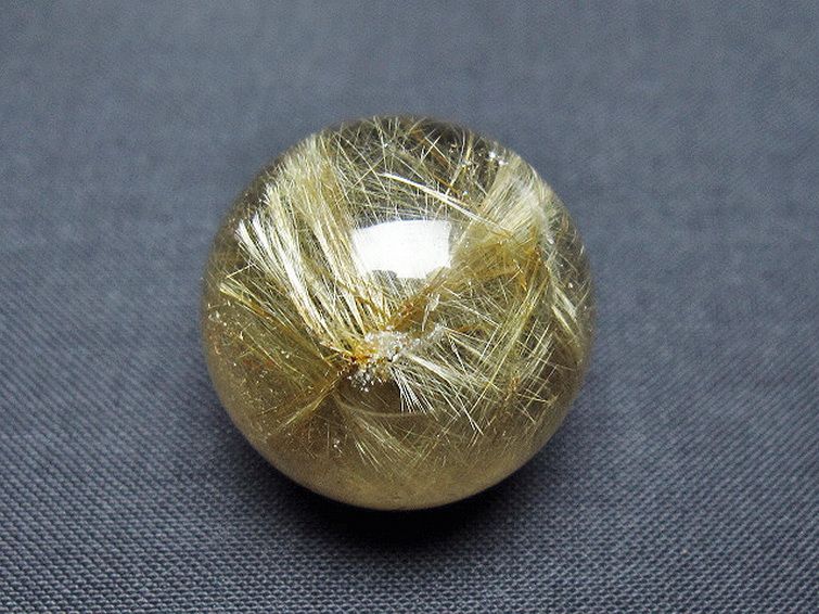 ルチル入り 水晶 丸玉 25mm [T637-4764] 2枚目