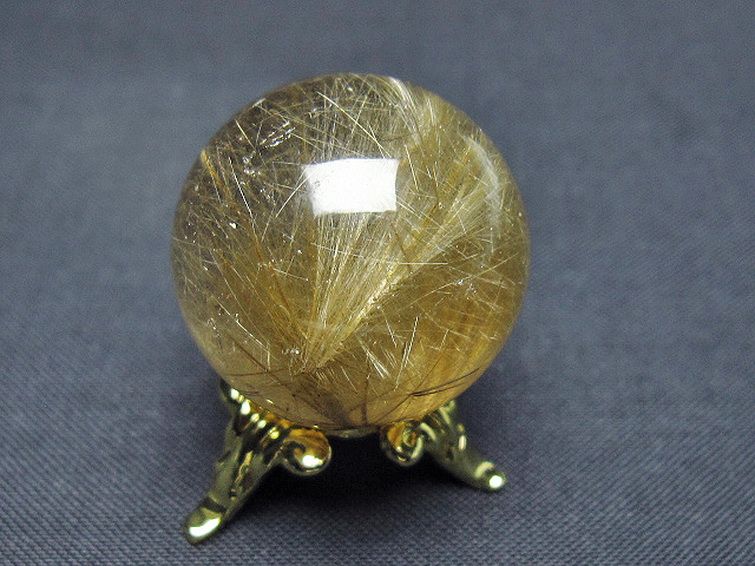 ルチル入り 水晶 丸玉 25mm [T637-4764] 3枚目