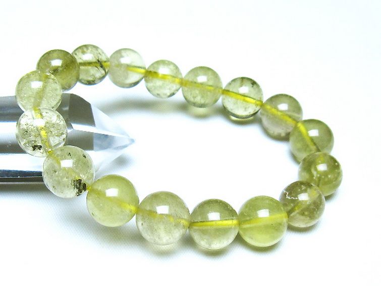 リビアングラス ブレスレット 11mm 隕石由来の天然ガラス[t64-808]