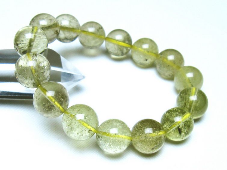 リビアングラス ブレスレット 14mm 隕石由来の天然ガラス[t64-815]