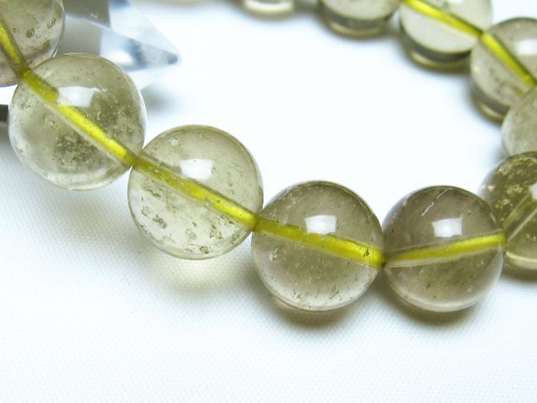 リビアングラス ブレスレット 14mm 隕石由来の天然ガラス[t64-828]