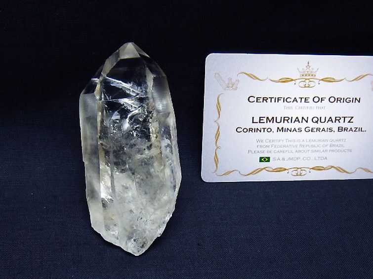 レムリアンシード水晶 原石 ミナスジェライス州コリント産 ※証明書付き[T641-1668] 1枚目