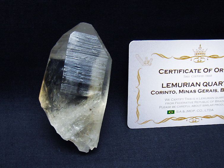 レムリアンシード水晶 原石 ミナスジェライス州コリント産 ※証明書付き[T641-1739] 1枚目