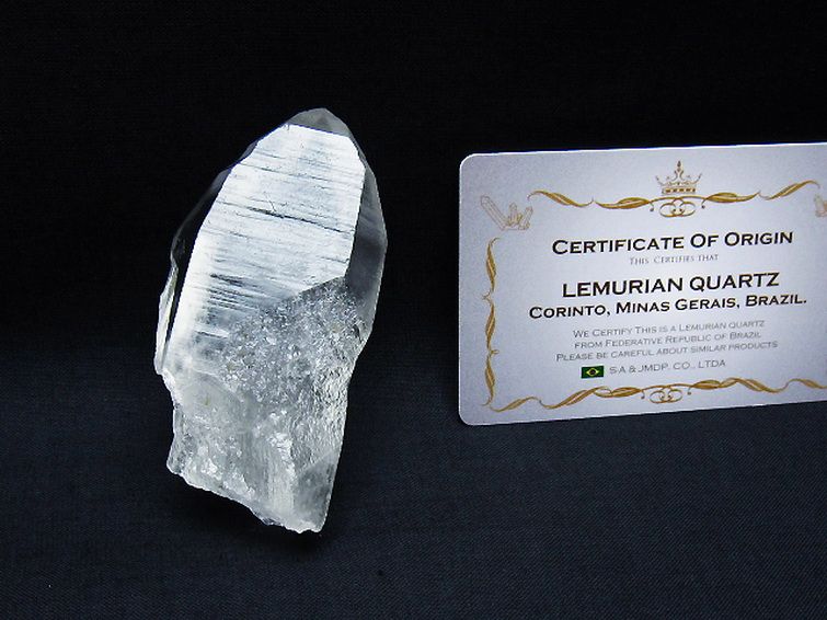 レムリアンシード水晶 原石 ミナスジェライス州コリント産 ※証明書付き[T641-1837] 1枚目