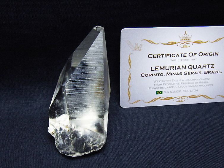 レムリアンシード水晶 原石 ミナスジェライス州コリント産 ※証明書付き[T641-1891] 1枚目