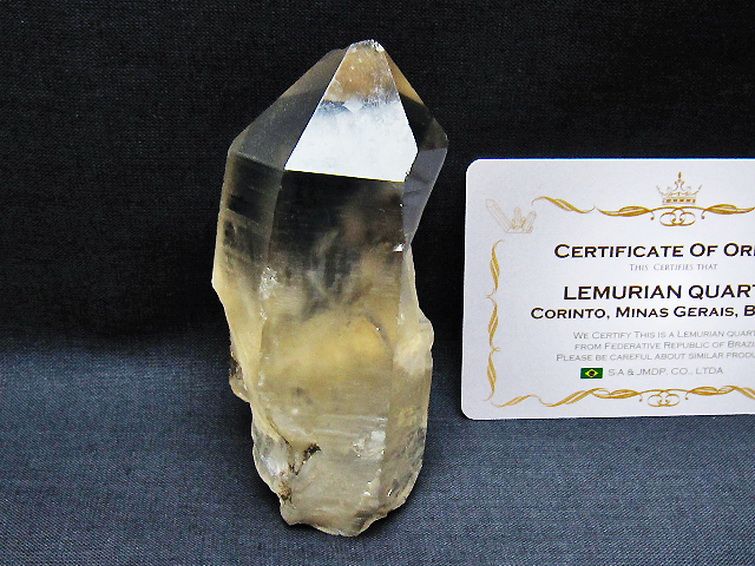レムリアンシード 水晶 原石 ミナスジェライス州コリント産 ※証明書付き[T641-1938] 1枚目