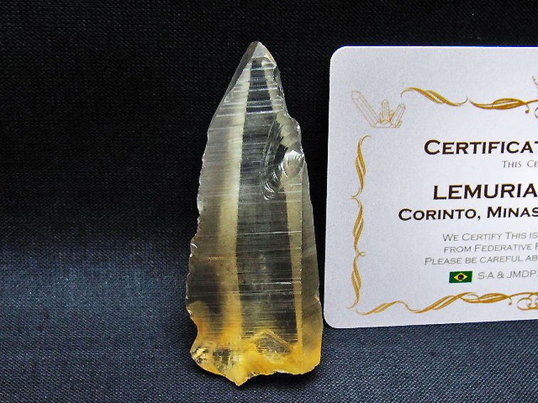 レムリアンシード 水晶 原石 ミナスジェライス州コリント産 ※証明書付き[T641-2039] 1枚目