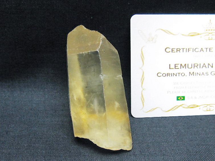 シトリン レムリアンシード水晶 原石 ミナスジェライス州コリント産 ※証明書付き[T641-2080] 1枚目