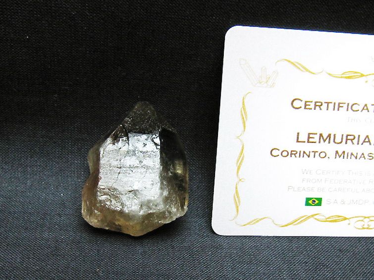 シトリン レムリアンシード水晶 原石 ミナスジェライス州コリント産 ※証明書付き[T641-2108] 1枚目
