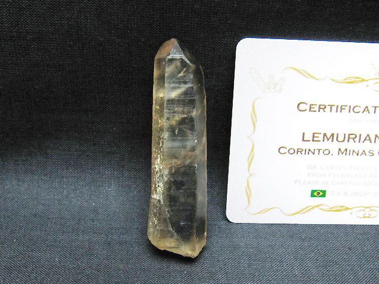 シトリン レムリアンシード水晶 原石 ミナスジェライス州コリント産 ※証明書付き[T641-2114] 1枚目