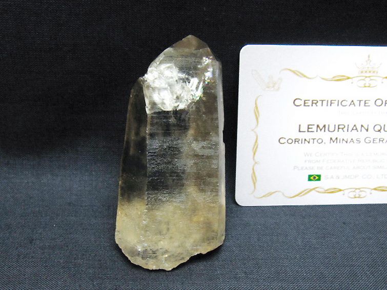 シトリン レムリアンシード水晶 原石 ミナスジェライス州コリント産 ※証明書付き[T641-2123] 1枚目