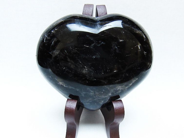 モリオン 純天然 黒水晶 ハート 置物 [t643-4704] 1枚目