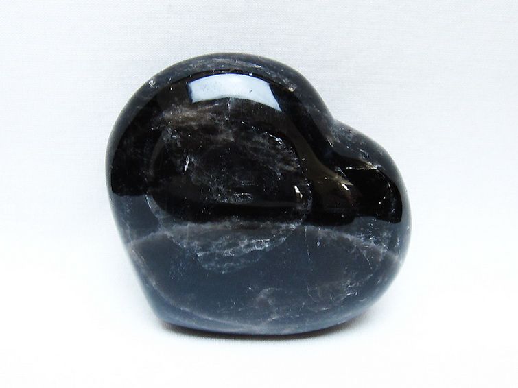 モリオン 純天然 黒水晶 ハート 置物 [t643-4704] 3枚目