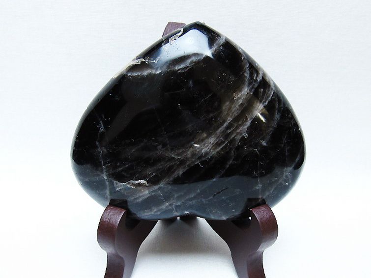 モリオン 純天然 黒水晶 ハート 置物[T643-4705] 2枚目