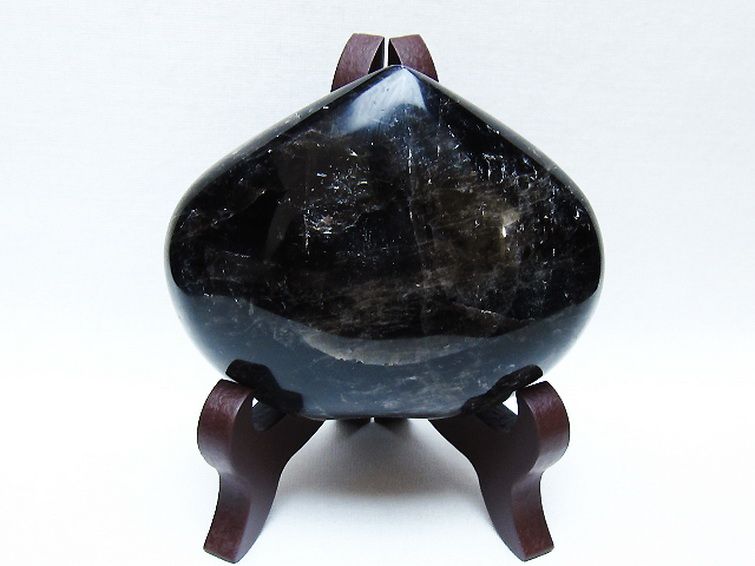 モリオン 純天然 黒水晶 ハート 置物[T643-4707] 2枚目