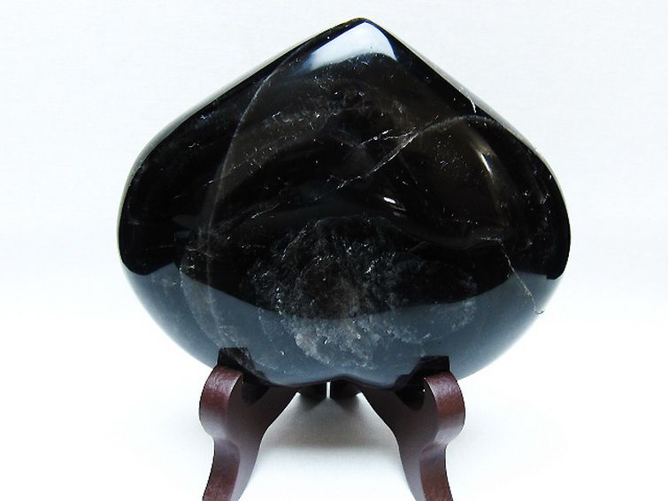 モリオン 純天然 黒水晶 ハート 置物 [t643-4716] 2枚目