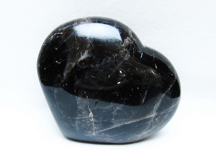 モリオン 純天然 黒水晶 ハート 置物 [t643-4716] 3枚目