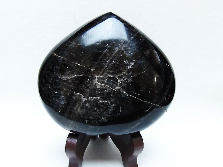 モリオン 純天然 黒水晶 ハート 置物[T643-4718] 2枚目