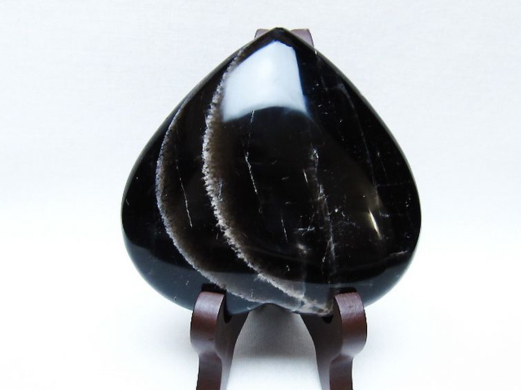 モリオン 純天然 黒水晶 ハート 置物 [t643-4724] 2枚目