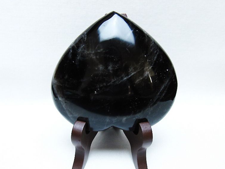 モリオン 純天然 黒水晶 ハート 置物 [t643-4725] 2枚目