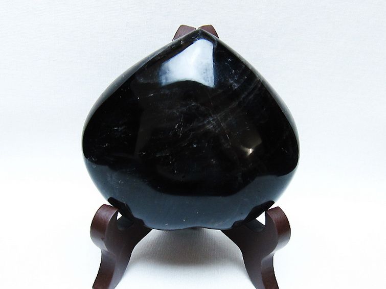 モリオン 純天然 黒水晶 ハート 置物[T643-4730] 2枚目