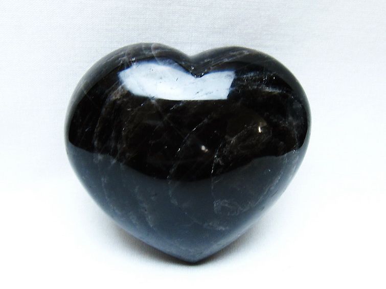 モリオン 純天然 黒水晶 ハート 置物 [t643-4731] 2枚目