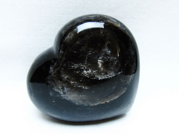 モリオン 純天然 黒水晶 ハート 置物 [t643-4731] 3枚目