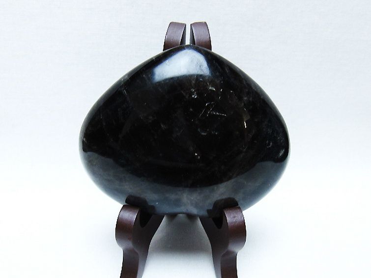 モリオン 純天然 黒水晶 ハート 置物[T643-4737] 2枚目