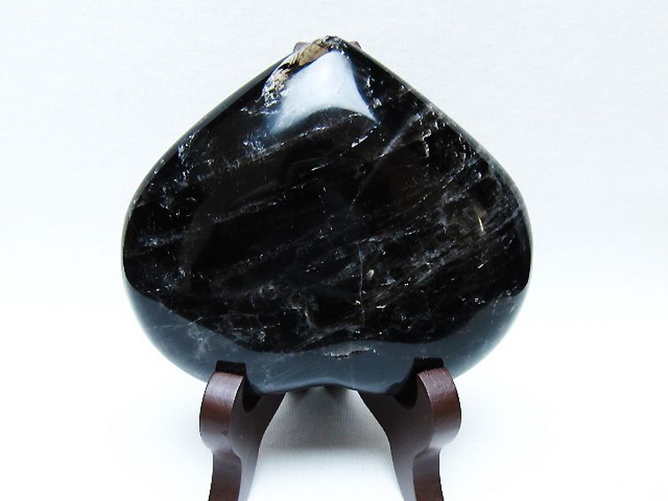 モリオン 純天然 黒水晶 ハート 置物 [t643-4738] 2枚目