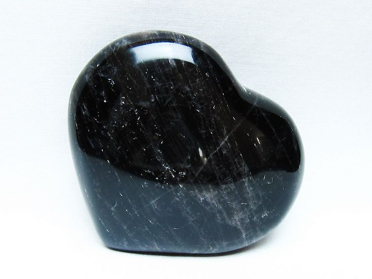 モリオン 純天然 黒水晶 ハート 置物 [t643-4738] 3枚目