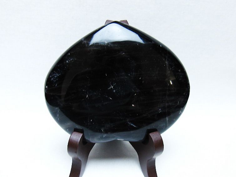 モリオン 純天然 黒水晶 ハート 置物 [t643-4739] 2枚目