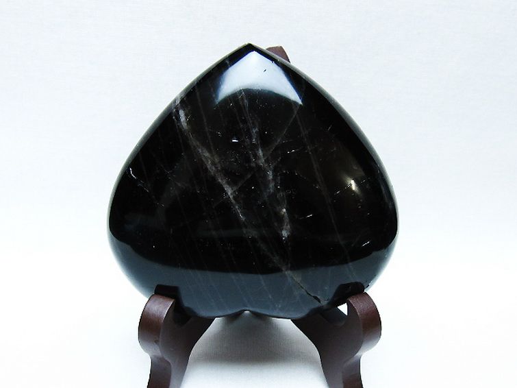モリオン 純天然 黒水晶 ハート 置物[T643-4741] 2枚目