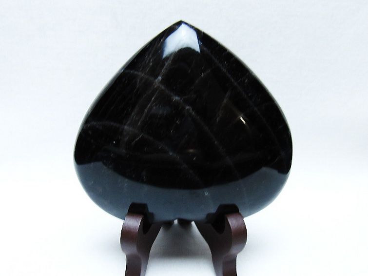 モリオン 純天然 黒水晶 ハート 置物[T643-4745] 2枚目
