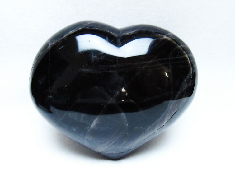 モリオン 純天然 黒水晶 ハート 置物 [t643-4747] 1枚目
