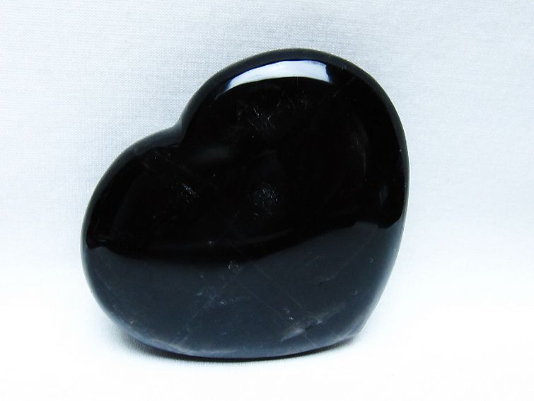 モリオン 純天然 黒水晶 ハート 置物 [t643-4753] 3枚目