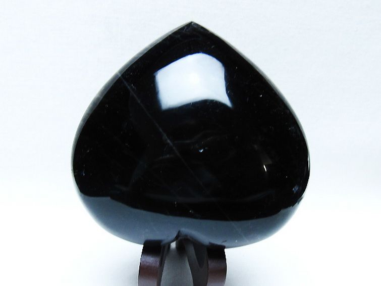 モリオン 純天然 黒水晶 ハート 置物 [t643-4754] 2枚目