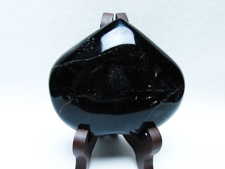 モリオン 純天然 黒水晶 ハート 置物 [t643-4758] 2枚目