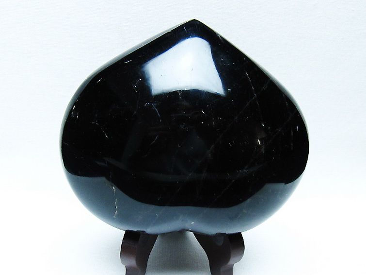 モリオン 純天然 黒水晶 ハート 置物 [t643-4761] 1枚目